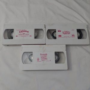 Lot of 3 Barney VHS Video White Tapes Christmas Stu-u-upendous Puzzle Fun Friend